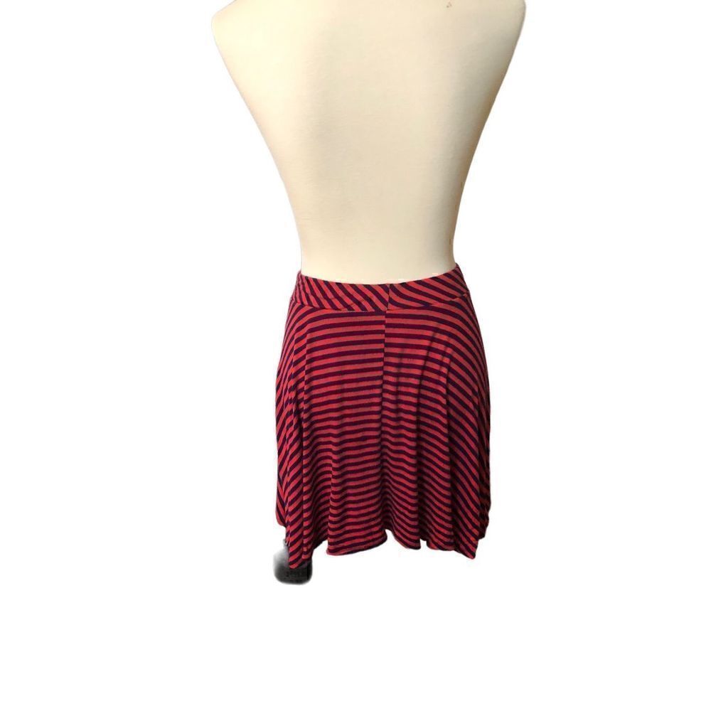 SO striped red and black jersey knit skater skirt